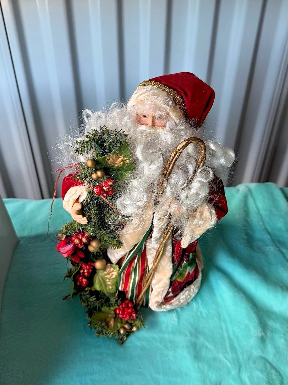 vintage Santa Holiday Decor in Red & Green
